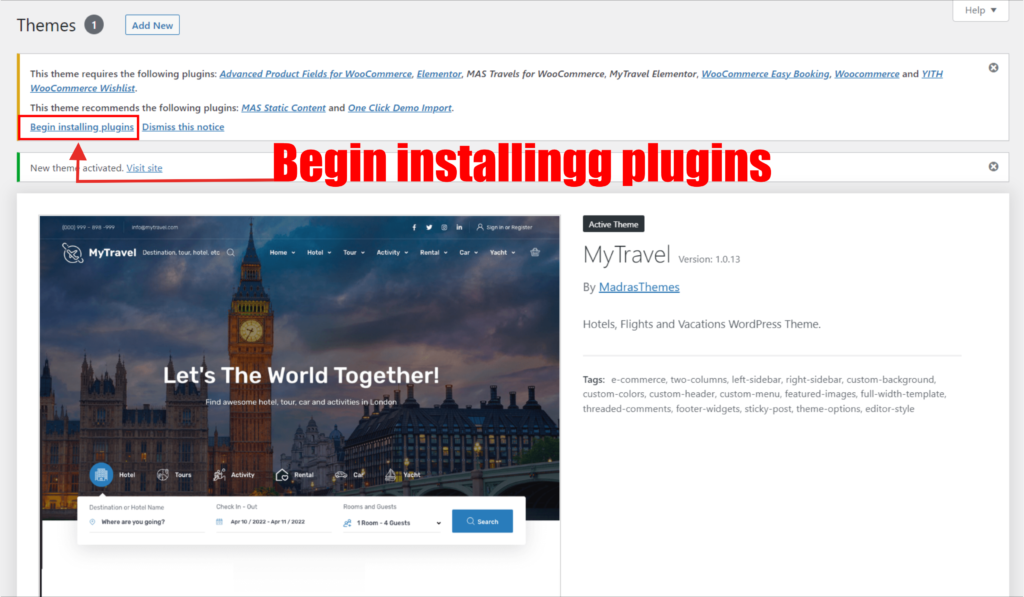 Berikut Ini Tutorial Cara Install Theme My Travel